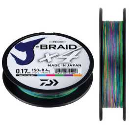 Daiwa splietaná šnúra j-braid multi color 300 m-priemer  0,28 mm / nosnosť 26,5 kg.
 
  
 Pletená z 8 vlasov
 okrúhla
 Vysoká sila v napätí
 povrchová úprava
 Vysoká sila v uzle
 bez prieťahu
 Made in Japan