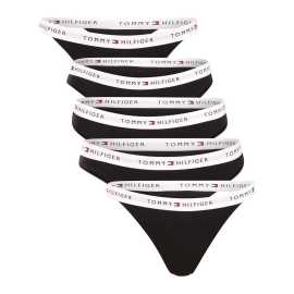 5PACK dámske nohavičky a tangá Tommy Hilfiger čierne (UW0UW06579 0R9) L.