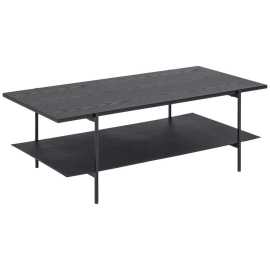 KONFERENČNÝ STOLÍK, čierna, kov, kompozitné drevo, 115/60/40 cm.