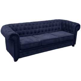Livetastic SEDAČKA CHESTERFIELD, drevo, textil, kompozitné drevo, modrá.
