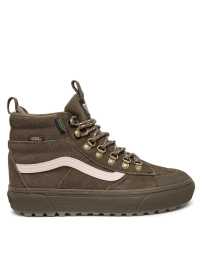 Vans MTE Sk8-Hi DR Waterproof 41. Medzipodrážka  UltraCush™ je ako vankúš pre vaše nohy - mäkká, pohodlná a vždy pripravená podporiť vás na každom kroku. Už žiadne sťažovanie sa na tvrdú podrážku, táto vychytávka vám vychádza v ústrety. S technológiou UltraCush™ sa budete cítiť, akoby ste kráčali po obláčiku, nie po dlažbe! Jediný All-Trac. Určené pre dobrodruhov, ktorých nezastaví žiadny terén. Táto technológia od spoločnosti Vans poskytuje vysoko výkonnú trakciu na každom povrchu - od mokrej trávy až po zľadovatené chodníky. Technológia All-Trac zaručuje, že sa vám nohy nezošmyknú, či už ste na túre, alebo len bojujete s dažďom na ceste do práce. Je to univerzálna priľnavosť, ktorá vám dodá istotu a stabilitu v náročných podmienkach a udrží vás v pohybe bez ohľadu na to, čo vám matka príroda postaví do cesty.Vložka UltraCush® je špeciálna penová technológia od spoločnosti Vans, ktorá poskytuje maximálne odpruženie a pohodlie. Vďaka ľahkému materiálu pomáha absorbovať nárazy, znižuje únavu chodidla a zaisťuje pohodlie aj počas dlhého nosenia.Technológia Hydroguard™ je nepremokavý systém vyvinutý špeciálne pre obuv, ktorá vás nesklame, ani keď počasie skúša vašu trpezlivosť. Tento systém laminovanej polyuretánovej membrány je nielen nepremokavý, ale aj pružný a priedušný. Takže či už šliapete v daždi, brodíte sa kalužami alebo vás prekvapí snehová búrka, vaše nohy zostanú v suchu a pohodlí. HydroGuard™ zaručuje, že vaše topánky zvládnu aj tie najnáročnejšie podmienky bez toho, aby ste museli obetovať pohodlie - a to sa počíta na každom kroku! PRIMALOFT®  Primaloft je tvoj najlepší parťák do mrazivých dní. Stop omrzlinám! Tento priedušný syntetický materiál konečne udrží tvoje nohy v teple.