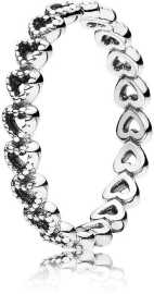 Pandora Strieborný srdiečkový prsteň 190980 50 mm.