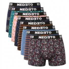 8PACK pánske boxerky Nedeto viacfarebné (8NBV4) 3XL, trenky. Vnesiete trochu humoru do svojho šatníka s boxerkami Nedeto
Zbavte sa nudy a pridajte do svojho šatníka zdravú dávku štýlu a originality! Pánske boxerky Nedeto s originálnymi potlačami vás rozosmejú hneď ráno a poskytnú vám dokonalé pohodlie po celý deň. Sú ideálne pre každého, kto sa nebojí byť trochu hravý – či už ich nosíte v práci, pri relaxovaní doma alebo na výlete.
Pohodlný materiál pre ideálne pohodlie
Boxerky sú vyrobené z mäkkého a priedušného materiálu z bavlny s prímesou elastanu, vďaka čomu sa prispôsobia vášmu telu bez toho, aby vás akokoľvek obmedzovali. Materiál je jemný k pokožke, dobre odvádza vlhkosť a vďaka elastanu si boxerky zachovávajú svoj tvar aj po opakovanom praní.
Výrazný dizajn, ktorý vás pobaví
Zábavný potlač vytvára svieži a veselý vzhľad, ktorý vám zaručene zdvihne náladu. Ak hľadáte spodnú bielizeň, ktorá je nielen pohodlná, ale aj originálna, táto je tá pravá. Tkaný elastický pás je diskrétny a nenarušuje celkový vzhľad, pričom spoľahlivo drží boxerky na mieste bez toho, aby sa zarezával. Priliehavý strih s dlhšími nohavicami je navrhnutý tak, aby sa boxerky neposúvali ani nevyťahovali. Vďaka tomu sú vhodné nielen na každodenné nosenie, ale aj do kancelárie, na cestovanie, ľahké športové aktivity alebo relaxovanie cez víkend.
Prečo vyskúšať boxerky Nedeto

Naša značka Nedeto: Kvalita, ktorú sami garantujeme a testujeme.
Originálny dizajn: Hravý štýl, ktorý vás rozosmeje.
Pohodlný materiál a strih: Vhodné na každodenné nosenie, relax a voľný čas.

Česká značka Nedeto ponúka kvalitné spodné prádlo za skvelú cenu
Nielenže predávame spodné prádlo Nedeto, ale tiež stojíme za jeho výrobou. To znamená, že sme ho sami starostlivo otestovali a ručíme zaň. Či už si objednáte boxerky alebo ponožky, vždy sa môžete tešiť na prvotriednu kvalitu za rozumnú cenu. Značka Nedeto má niečo pre mužov aj ženy – v našej ponuke nájdete aj štýlové nohavičky (vrátane nohavičiek na menštruáciu). Výrobky Nedeto sa vyrábajú v Turecku.
Ako sa starať o boxerky Nedeto
Aby vaše obľúbené boxerky dlho vyzerali ako nové, odporúčame dodržiavať tieto pokyny na údržbu.

Pranie: Boxerky perte na 30 °C, najlepšie naruby. Tým ochránite potlač a farbu. Používajte jemný prací prostriedok bez agresívnych bielidiel, ktoré by mohli poškodiť elastické vlákna alebo potlač.
Sušenie: Nesušte v sušičke. Sušte na rovnej ploche, ale vyhnite sa priamemu slnečnému žiareniu, aby nedošlo k vyblednutiu farieb.
Žehlenie: Áno, boxerky môžete žehliť na nízkej teplote, ideálne naruby, aby nedošlo k poškodeniu vzoru a elastických vlákien.

Tip: Staňte sa odborníkom na starostlivosť o spodnú bielizeň vďaka tipom v našom článku a poskytnite svojim obľúbeným kúskom starostlivosť, ktorú si zaslúžia.