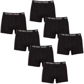7PACK pánske boxerky Pietro Filipi čierné (7PBC2) XXL, trenky. Štýl a pohodlie s pánskymi boxerkami Pietro Filipi
Doprajte si pocit luxusu a úplného pohodlia s pánskymi boxerkami Pietro Filipi. Tieto čierne boxerky navrhnuté s dôrazom na kvalitu a štýl sú dokonalou voľbou pre mužov, ktorí ocenia eleganciu, vycibrený vkus a celodenné pohodlie.
Luxusný materiál pre maximálne pohodlie
Boxerky Pietro Filipi sú vyrobené zo zmesi bavlny a elastanu. Bavlna poskytuje príjemný pocit na pokožke, je priedušná a mäkká, zatiaľ čo elastan zaručuje, že boxerky sa dokonale prispôsobia vašej postave a poskytujú dostatok voľnosti pohybu. Vďaka tomu si budete môcť užívať pohodlie po celý deň, či už ste v práci, športujete alebo trávite čas doma.
Elegantný dizajn a moderný vzhľad
Jednoduché čierne boxerky s výraznou vyrazenou gumičkou s logom Pietro Filipi sú navrhnuté tak, aby vyzerali moderne a elegantne. Dlhšie nohavice poskytujú dostatočnú oporu a ochranu, čo oceníte najmä pri fyzickej aktivite, ale aj počas dlhých sedení. Tento nadčasový dizajn je ideálny na každodenné nosenie aj náročnejšie aktivity. Je to presne ten nenápadný luxus, ktorý ocení každý štýlový muž.
Prečo si zamilujete boxerky Pietro Filipi

Luxusný materiál: Bavlna priedušná a mäkká, elastan pre dokonalú pružnosť.


Dlhšie nohavičky: Poskytujú oporu a pohodlie pri akejkoľvek aktivite.


Štýlová vytkávaná guma: S logom Pietro Filipi, ktorá udržuje boxerky na svojom mieste po celý deň.

Spodná bielizeň Pietro Filipi pre všetkých štýlových mužov
Značka Pietro Filipi má na českom trhu dlhú tradíciu. Pôvodne sa značka špecializovala na moderné oblečenie pre biznis, ktoré si obľúbili tisíce ľudí nielen u nás, ale aj na zahraničných trhoch. Spodná bielizeň Pietro Filipi pokračuje v tradícii špičkových výrobkov s moderným dizajnom, ktoré osviežia váš šatník a budú vám vyhovovať. Boxerky sú vyrobené v Turecku.
Ako sa starať o boxerky Pietro Filipi

Pranie: Boxerky perte pri maximálnej teplote 40 °C, aby ste zachovali ich kvalitu a mäkkosť.


Sušenie: Nesušte v sušičke. Ideálne je sušenie na vzduchu, najlepšie v tieni, aby sa zabránilo vyblednutiu farieb.


Žehlenie: Boxerky môžete žehliť pri nižšej teplote, aby sa zabezpečila ich dlhá životnosť.

Tip: Nájsť ten správny kus spodnej bielizne, ktorý vám dokonale padne, môže byť náročné. Keď ho už nájdete, oplatí sa oň dobre starať, aby vám dlho vydržal. Tipy, ako to urobiť, nájdete v našom článku.