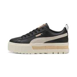 Puma Mayze Lth Wns 38. Mayze StackMayze Stack topánky majú robustnú podrážku s vyvýšeným podpätkom, ktorý zvyšuje výšku a dodáva postave eleganciu. Tento dizajn je inšpirovaný streetwearovou kultúrou a poskytuje kombináciu pohodlia a moderného štýlu.Topánky sú vybavené pohodlnou vnútornou podšívkou a polstrovaným golierom, ktoré zaisťujú pohodlné nosenie a lepšiu oporu. Puma Mayze Stack topánky sú vhodné na každodenné nosenie, či už ideš na prechádzku mestom alebo na stretnutie s priateľmi.Táto odvážna a moderná obuv je ideálna pre tých, ktorí chcú vyjadriť svoju individualitu a vkus prostredníctvom módy. Puma Mayze Stack topánky sú skvelou voľbou pre tých, ktorí chcú svoj vzhľad posunúť na ďalšiu úroveň a vyčnievať z davu.  Zmeň svoj vzhľad s Mayze Stack. Táto odvážna silueta s moderným módnym cítením sa pýši robustnou platformovou podrážkou a elegantným koženým zvrškom, ktorý predstavuje luxusnú verziu streetwearu.   Mayze Stack Worn by Dua Lipa Medzipodošva - EVA  Základná technológia používaná u väčšiny modelov tenisiek, ktorá sa vyznačuje dobrou tlmivosťou a responzivitou. Čo sa týchto dvoch vlastností týka, existujú lepšie technológie s väčším tlmením a návratom energie. EVA (alebo tiež Ethylenvinylacetát) je ale oproti nim cenovo dostupnejšia a často vhodnejšia. Nie vždy totiž potrebuješ tú najmäkšiu topánku.Podrážka - guma  S gumovou podrážkou sa proste nedá nič pokaziť. Dlho vydrží, ľahko sa čistí a má skvelú trakciu.InformácieNano impregnácia Star Laces. Na trhu je veľa produktov s takzvanou nano technológiou, ale len máloktorý má taký vysoký podiel účinných látok ako nano impregnácia Star Laces. Preukázaná účinnosť tejto nano impregnácie bola testovaná na všetky druhy obuvi, športového a outdoorového oblečenia, rukavíc, čiapok, tašiek, batohov, dáždnikov a stanov. Prihoď si jednu do košíka tu.