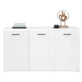 Hom`in ŠIROKÁ KOMODA, antracitová, biela, 150/84,6/42 cm.