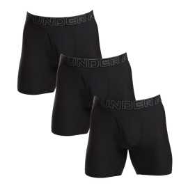 3PACK pánske boxerky Under Armour čierne (1383884 001) L, trenky.
Pripravte sa na maximálne pohodlie pri každom pohybe.
Funkčný materiál, ktorý vás udrží v suchu
Boxerky Under Armour sú vyrobené zo zmesi polyesteru a elastanu.
Moderný dizajn a pohodlný strih pre každú príležitosť
Boxerky Under Armour kombinujú štýlový dizajn a športový vzhľad.
Prečo vyskúšať boxerky Under Armour

Rýchloschnúci materiál, ktorý odvádza pot, ideálny pre šport.
Dlhšie nohavice a ergonomický strih pre dokonalé pohodlie.
Vyšívaná guma s logom Under Armour – štýl a funkčnosť v jednom.

Spodná bielizeň Under Armour pre aktívny životný štýl
Značku Under Armour založil bývalý americký futbalista Kevin Plank, ktorý nebol spokojný so svojím športovým oblečením, ktoré sa ľahko spotilo a rozhodne nevoňalo príjemne.
Ako sa starať o boxerky Under Armour
Aby vaše obľúbené boxerky zostali dlho v perfektnom stave, odporúčame dodržiavať tieto pokyny na údržbu.

Pranie: Práť pri 30 °C, ideálne naruby.
Sušenie: Nesušte v sušičke.
Žehlenie: Nežehlite.

 
Tip: Nájdenie správneho kusu spodnej bielizne, ktorý vám perfektne sedí, môže byť niekedy náročné.