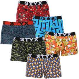 6PACK pánske boxerky Styx art športová guma viacfarebné (6G12697124) XL, trenky.