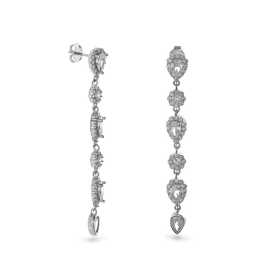 AGAIN Jewelry Luxusné dlhé náušnice s kubickými zirkónmi AJNS0057.