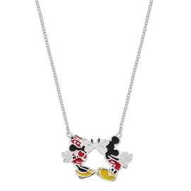 Disney Krásny strieborný náhrdelník Mickey and Minnie Mouse NS00030SL-157.CS.