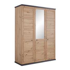 Hom`in SKRIŇA SO ZRKADLOM, tmavosivá, dub artisan, 154/209/60 cm.