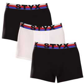 3PACK pánske boxerky Styx športová guma viacfarebné trikolóra (3G19001) L, trenky.
Pánske boxerky s českými detailmi
Pánske boxerky Styx vynikajú precíznym strihom, ktorý ti dokonale sadne.
V tomto balení získaš za skvelú cenu hneď 3 podarené kúsky v dvoch štýlových farbách, takže sa ti nestane, že by si na ďalší zápas nemal čo na seba.
Spodná bielizeň Styx – špičková kvalita za skvelú cenu
Pánske boxerky a trenírky Styx patria k našim najpredávanejším produktom - a my sa tomu vôbec nečudujeme.