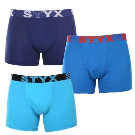 3PACK Boxers pour hommes Styx long sport élastique multicolore (3U96897) L.
Offrez-vous un confort qui dure toute la journée avec le caleçon Styx pour homme.
Matériau de qualité pour un confort maximal
Ce boxer est fabriqué à partir d'un mélange de coton et de fibres synthétiques de première qualité.
Conception pratique et précision tchèque
Le boxer Styx a des jambes allongées qui vous apportent un soutien supplémentaire et évitent les frottements au niveau des cuisses, ce que vous apprécierez pendant le sport et les longues sessions au bureau ou dans la voiture.
Pourquoi choisir le boxer Styx

Qualité tchèque : Conçu et fabriqué en République tchèque, ce qui garantit une qualité de fabrication optimale.
Matériaux de première qualité : Combinaison de coton, de modal et d'élasthanne pour un maximum de confort.
Conception universelle : Des jambes allongées et un élastique sportif élégant pour toutes les occasions.

Les sous-vêtements Styx sont l'un des plus populaires.
La marque tchèque Styx est surtout connue des consommateurs pour ses shorts aux motifs originaux et aux couleurs vives.
Comment entretenir correctement mon boxer Styx ?

Blanchisserie : Laver à 30°C avec un détergent doux pour conserver la douceur et le confort de la matière.
Séchage : Il n'est pas recommandé de les sécher au sèche-linge, mais à l'air libre afin de préserver leur forme.
Repassage : Si nécessaire, repassez à basse température pour préserver la souplesse de la matière.

Conseil : Devenez un expert de l'entretien de la lingerie les conseils de notre article et donnez à vos pièces préférées le soin qu'elles méritent.