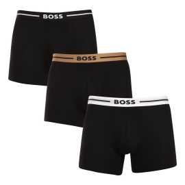 3PACK pánske boxerky BOSS čierné (50517834 981) XXL, trenky.
Doprajte si dokonalé pohodlie a nadčasový štýl s pánskymi boxerkami BOSS.
Prémiový materiál pre maximálne pohodlie
Boxerky sú vyrobené z vysokokvalitnej zmesi bavlny a elastanu, ktorá poskytuje dokonalú kombináciu jemnosti, priedušnosti a pružnosti.
Štýlový dizajn a elegantný vzhľad
Klasický dizajn s decentným logom BOSS na tkanej elastickej časti dodáva boxerkám moderný a sofistikovaný vzhľad.
Prečo si boxerky BOSS zamilujete

Prvotriedna bavlna: Mäkké, priedušné a príjemné na telo.
Elastický pás s logom BOSS: Štýlové a pohodlné.
Dlhšie nohavičky: Ideálne pod oblek a na šport.
Pružný materiál: Dokonale sa prispôsobí vášmu telu.

Spodná bielizeň BOSS je povinnou výbavou všetkých štýlových mužov.
Značka BOSS vznikla odčlenením od známeho výrobcu oblečenia Hugo Boss ako línia výrobkov pre mužov, ktorí majú radi kvalitné kúsky a nadčasový vzhľad.
Ako sa starať o boxerky BOSS?
Aby si vaše nové boxerky zachovali svoj tvar a kvalitu čo najdlhšie, odporúčame dodržiavať tieto pokyny:

Pranie: Per na 30 °C s podobnými farbami a jemným pracím prostriedkom.
Sušenie: Môžeš ich sušiť v sušičke na nízku teplotu, ale pre dlhšiu životnosť odporúčame sušenie na vzduchu.
Žehlenie: Pokiaľ je potrebné, žehli na nízku teplotu.

Tip: Nájsť ten správny kus spodnej bielizne, ktorý vám dokonale padne, môže byť náročné.