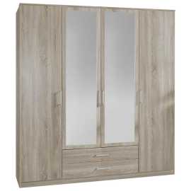 MID.YOU SKRIŇA S OTOČNÝMI DVERAMI, farba duba, 180/199/58 cm.