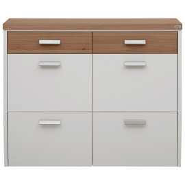 Dieter Knoll VÝKLOPNÁ SKRINKA NA TOPÁNKY, biela, farba duba, divoký dub, 121/96/31 cm.