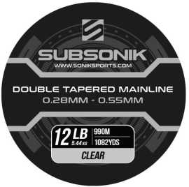 Sonik ujímaný vlasec subsonik double tapered main line clear 990 m - 0,28-0,55 mm 12 lb.