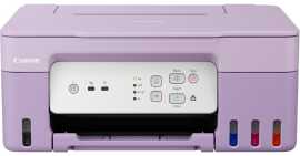 Canon PIXMA G3430 5989C025 atramentová multifunkcia, fialová.

Vďaka tejto rýchlej a jednoducho ovládateľnej tlačiarni 3 v 1 s doplniteľnými zásobníkmi atramentu a pripojením k sieti Wi-Fi výrazne ušetríte na nákladoch za domáci tlač.

Tlačte, kopírujte a skenujte dokumenty doma a pritom výrazne ušetrite vďaka tejto rýchlej, cenovo dostupnej a efektívnej tlačiarni MegaTank s pripojením na sieť Wi-Fi.

Formát tlačiarne:  A4
Rozlíšenie [DPI]: Až 4 800 × 1 200 dpi

Technológia tlače: 
*2 tlačové hlavy FINE (čierna a farebná)
*Tlačiareň s doplniteľnými zásobníkmi atramentu

Rýchlosť čiernej tlače:  približne 11 obr./min
Rýchlosť farebnej tlače:  približ.

Obojstranná tlač:  Ručná obsluha

Kapacita zásobníka [str]: 
*Maximálna vstupná kapacita papiera: Zadný zásobník: max.

Rozhranie: 

Štandardné rozhranie
*Vysokorýchlostné rozhranie USB (port B)
*Wi-Fi IEEE802.11 b/g/n
*Zabezpečenie siete Wi-Fi: WPA-PSK, WPA2-PSK, WEP, heslo pre správu
*Frekvenčné pásmo bezdrôtovej siete LAN: 2,4 GHz
*Wireless PictBridge

Skenér: 

Typ skenera: Plochý skener fotografií a dokumentov so snímačom CIS
Rozlíšenie skenera (optické): 600 × 1 200 dpi

Rýchlosť skenovania riadkov:
Farebne: 3,5 ms / riadok (300 dpi)
Stupne šedej: 1,5 ms / riadok (300 dpi)

Hĺbka skenovania (vstup/výstup):
Farba: 16-bitový/8-bitový pre každú zložku RGB
Stupne šedej: 16 bitov/8 bitov

Maximálna veľkosť dokumentu: A4/LTR

Fax:  Nie

Spotreba [W]:  Kopírovanie: približ.

Spotreba StandBy [W]: 

Vypnuté: približne 0,1 W
Pohotovostný režim (pri pripojení k počítaču cez USB): približne 0,6 W
Pohotovostný režim (pripojené všetky porty): približne 1,1 W

Hlučnosť [dB]:  približ.

Rozmery: 

*Pribl.
*Pribl.

Hmotnosť [kg]:  približ.

Podporované operačné systémy: 

Windows 11, Windows 10, Windows 8.1, Windows 7 SP1
Funkčnosť možno zaručiť iba na počítači s predinštalovaným operačným systémom Windows 7 alebo novším.
Ovládač tlačiarne, nástroj IJ Printer Assistant Tool a nástroj IJ Network Device Setup Utility sú dostupné pre nasledujúce operačné systémy:
Windows Server 2008 R2 SP1, Windows Server 2012 R2, Windows Server 2016, Windows Server 2019, Windows Server 2022

Mac: OS X 10.14.6 až macOS 12,

Chrome OS

Mobilné operačné systémy: iOS®, Android™

Obsah balenia:

*Atramentová tlačiareň MegaTank rady PIXMA G3430 s doplniteľnými zásobníkmi
*4 atramentové fľaše s vysokou výťažnosťou (1× čierna a 1× C/M/Y)
*Napájací kábel
*Príručky a ďalšie dokumenty
*Inštalačný disk CD-ROM (disk CD len pre systém Windows)

Záruka: 24 mes.

 https://www.canon.sk/printers/pixma-g3430/specifications/
 
!