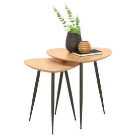 Xora SADA ZASÚVACÍCH STOLÍKOV, dub, čierna, farba duba.