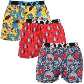 3PACK pánske trenky Styx art športová guma viacfarebné (3B15690) L, trenírky.
Hľadáte šortky, ktoré v sebe spájajú pohodlie, originalitu a kvalitné spracovanie?
Kvalitný materiál pre maximálne pohodlie
Šortky Styx sú vyrobené zo 100 % bavlny, čo znamená, že sú priedušné, ľahké a príjemné na dotyk.
Štýlový vzhľad a funkčný strih
Vďaka voľnejšiemu strihu vám šortky poskytujú maximálnu voľnosť pohybu, čo oceníte nielen počas dňa, ale aj pri športových aktivitách.
Prečo si šortky Styx zamilujete?

100% bavlna pre skvelý komfort: Priedušný a príjemný materiál.
Česká kvalita: Šortky sú kompletne vyrobené v ČR.
Voľný strih pre maximálne pohodlie: Ideálne na každodenné nosenie a relaxáciu.
Štýlové vzory: Žiadna nuda v šuplíku, ale poriadna dávka originality a štýlu.

Česká značka Styx ponúka zábavu a prvotriednu kvalitu
Spodnú bielizeň Styx si obľúbia najmä tí, pre ktorých je dôležitá individualita.
Ako sa o ne starať?
Aby vám šortky vydržali ako nové, odporúčame dodržiavať tieto pokyny.

Pranie: Perte v práčke pri teplote 30 °C, aby si bavlna zachovala svoju mäkkosť.
Sušička: Trenírky nie je vhodné sušiť v sušičke, radšej nechaj uschnúť voľne na vzduchu.
Žehlenie: Trenírky môžeš žehliť na strednú teplotu, aby sa materiál nepoškodil.

Tip: Staňte sa expertom na údržbu spodnej bielizne vďaka tipom v našom článku a doprajte svojim obľúbeným kúskom starostlivosť, akú si zaslúžia.