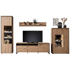 MID.YOU OBÝVACIA STENA, antracitová, farba duba.