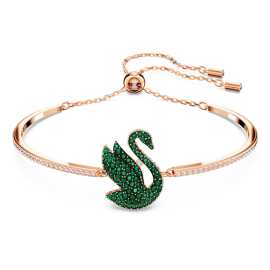 Swarovski Trblietavý bronzový náramok s kryštálmi Iconic Swan 5650065.