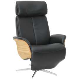 Welnova RELAXAČNÉ KRESLO, koža, čierna.