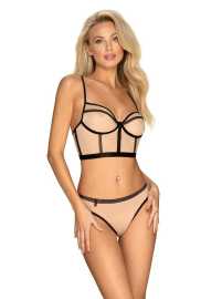Dámsky set Obsessive béžový (Nudelia top & panties) L.
Sety Obsessive sú veľmi originálne v sexi vyhotovení.
Balenie neobsahuje pančušky.