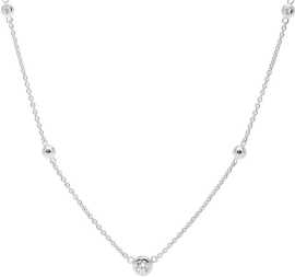 Fossil Strieborný náhrdelník s kryštálmi JFS00453040.