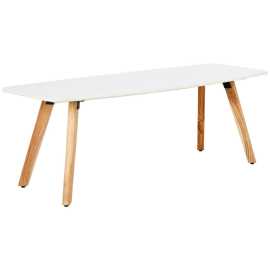 MID.YOU KONFERENČNÝ STOLÍK, biela, farba akácie, drevo, kameň, 130/45/50 cm.