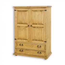 Veľká sedliacka komoda com 108 a slim masiv - k17 biely vosk.