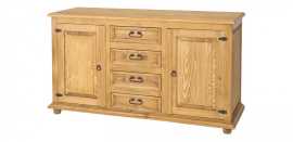 Drevená komoda kombinovaná com 21 - k15 - hnedá borovica.