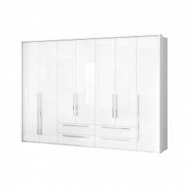 Sedemdverová skriňa tiana-biela - p76a/pn s rámom.

 

Všetky viditeľné strany skrine sú potiahnuté vysoko lesklým UV lakom, ktorý je štyrikrát odolnejší voči fyzickému poškodeniu v porovnaní so štandardným lakom, v tomto prípade odtieňom v krištáľovo bielej farbe.

 

Varianty sedemdverových skríň bez zásuviek:


	P7/PN - Skriňa v základnom prevedení – 317x224x56cm (š, v, h), hmotnosť 276,52kg
	P7A/PN - Skriňa obohatená o ozdobný rám – 322x226x60cm (š, v, h), hmotnosť 299,32kg
	P7B/PN - Skriňa obohatená o ozdobný rám s osvetlením - 322x226x60cm (š, v, h), hmotnosť 299,77kg


Skriňa sa skladá z troch rovnakých dvojdverových častí, ktoré obsahujú vždy tri široké police a jednu širokú šatníkovú tyč.

 

Varianty sedemdverových skríň s jednou zásuvkovou časťou:


	P72/PN - Skriňa v základnom prevedení - 317x224x56cm (š, v, h), hmotnosť 283,23kg
	P72A/PN - Skriňa obohatená o ozdobný rám – 322x226x60cm (š, v, h), hmotnosť 306,03kg
	P72B/PN - Skriňa obohatená o ozdobný rám s osvetlením – 322x226x60cm (š, v, h), hmotnosť 306,48kg


Dvojdverové časti skrine bez zásuviek obsahujú vždy tri široké police a jednu širokú šatníkovú tyč.

 

Varianty sedemdverových skríň s dvoma zásuvkovými časťami:


	P74/PN - Skriňa v základnom prevedení - 317x224x56cm (š, v, h), hmotnosť 289,94kg
	P74A/PN - Skriňa obohatená o ozdobný rám – 322x226x60cm (š, v, h), hmotnosť 312,74kg
	P74B/PN - Skriňa obohatená o ozdobný rám s osvetlením – 322x226x60cm (š, v, h), hmotnosť 313,19kg


Dvojdverová časť skrine bez zásuviek obsahuje tri široké police a jednu širokú šatníkovú tyč.

 

Varianty sedemdverových skríň s tromi zásuvkovými časťami:


	P76/PN - Skriňa v základnom prevedení - 317x224x56cm (š, v, h), hmotnosť 296,65kg
	P76A/PN - Skriňa obohatená o ozdobný rám – 322x226x60cm (š, v, h), hmotnosť 319,45kg
	P76B/PN - Skriňa obohatená o ozdobný rám s osvetlením – 322x226x60cm (š, v, h), hmotnosť 319,9kg


Každá z dvojdverových častí so zásuvkami ponúka okrem dvoch zásuviek aj jednu policu a jednu šatníkovú tyč.

 

Pomocou doplnkového vybavenia, ktoré nájdete v súvisiacom tovare nižšie, si môžete každú zo skríň ešte viac prispôsobiť svojim potrebám.

Všetky produkty z kolekcie Tiana nájdete nižšie v súvisiacom tovare.