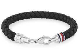 Tommy Hilfiger Elegantný pánsky náramok z čiernej kože 2790545.