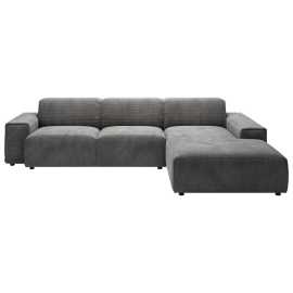 Livetastic ROHOVÁ SEDACIA SÚPRAVA, textil, tmavosivá.