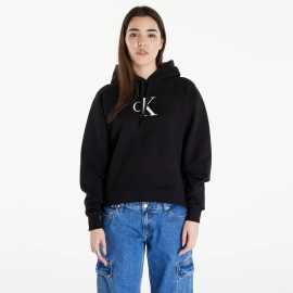 Mikina Calvin Klein Jeans Satin Hoodie Black S.