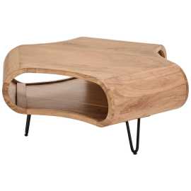 Carryhome KONFERENČNÝ STOLÍK, čierna, farba akácie, drevo, kov, 95/95/39 cm.