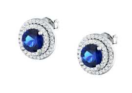 Morellato Elegantné strieborné náušnice s modrým zirkónom Tesori SAIW274.