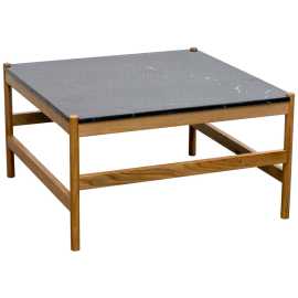 MID.YOU KONFERENČNÝ STOLÍK, prírodná farba, čierna, drevo, kameň, 80/45/80 cm.