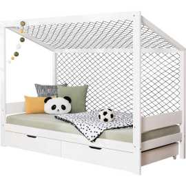 MID.YOU POSTEĽ S ÚLOŽNÝM PRIESTOROM, 90/200 cm biela.