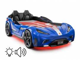 Posteľ auto 100x190 electric - modrá.

 

Posteľ je tvorená laminom s hrúbkou 1,6 a 1,2 cm. Technické prevedenie zodpovedá európskym bezpečnostným, zdravotným a ergonomickým štandardom. Čelo je tvorené MDF doskou s polstrovaním, polstrovanie je potiahnuté umelou kožou.

Nosnosť postele je 130kg.

 

Rozmery auto-postele Electric sú 127,5x80x220cm (š, v, h).

 

K auto-posteľovi Electric ponúkame nábytok do detskej izby v rovnakom dizajne od rovnakého výrobcu, navyše je možné dokúpiť drobné príslušenstvo, všetko nájdete nižšie v súvisiacich produktoch.