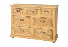 Drevená komoda šuplíková com 122 slim - k09 - prírodná borovica.