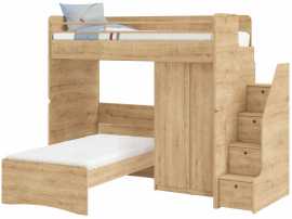 Poschodová posteľ so skriňou a schodíkmi cody modular - dub.

 

Poschodová posteľ Modular ponúka inteligentné riešenie nielen pre menšie priestory.

 


Rozmery poschodovej postele so skriňou a schodíkmi Modular sú 247x190x203cm (š, v, h).

 

 

Kolekcia Modular vychádza z pôvodnej kolekcie Cody, ich dekory a farby sú zhodné, a tak je možné detskú izbu doplniť kúskami nábytku z týchto pôvodných kolekcií.