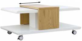 Konferenčný stolík na kolieskach tybalt - biela/dub.

 

Rozmery konferenčného stolíka na kolieskach Tybalt sú 110x45x66cm (š, v, h).

 

Ďalšie konferenčné stolíky od rovnakého výrobcu nájdete nižšie v súvisiacich produktoch.