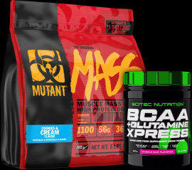 Mutant Mutant Mass 2270 g + Scitec Nutrition BCAA + Glutamine Xpress 300 g.