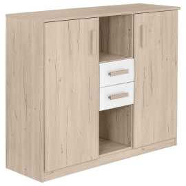 MID.YOU KOMODA, biela, farba duba, 124/105/41 cm.