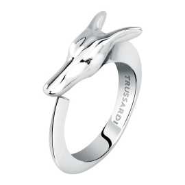 Trussardi Výrazný otvorený oceľový prsteň T-Heritage TJAXB06 58 mm.