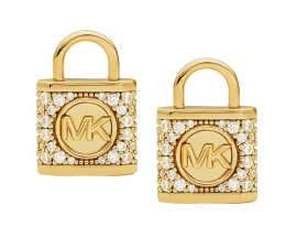 Michael Kors Strieborné náušnice kôstky so zirkónmi Visiaci zámok MKC1628AN710.