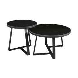 MID.YOU KONFERENČNÝ STOLÍK, čierna, kameň, 69/40 cm.