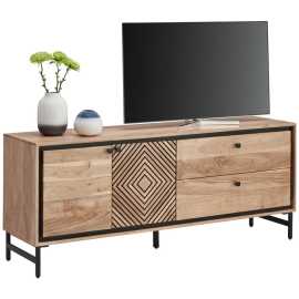 Ambia Home NÍZKA KOMODA, akácia, čierna, farba akácie, 160/65/40 cm.